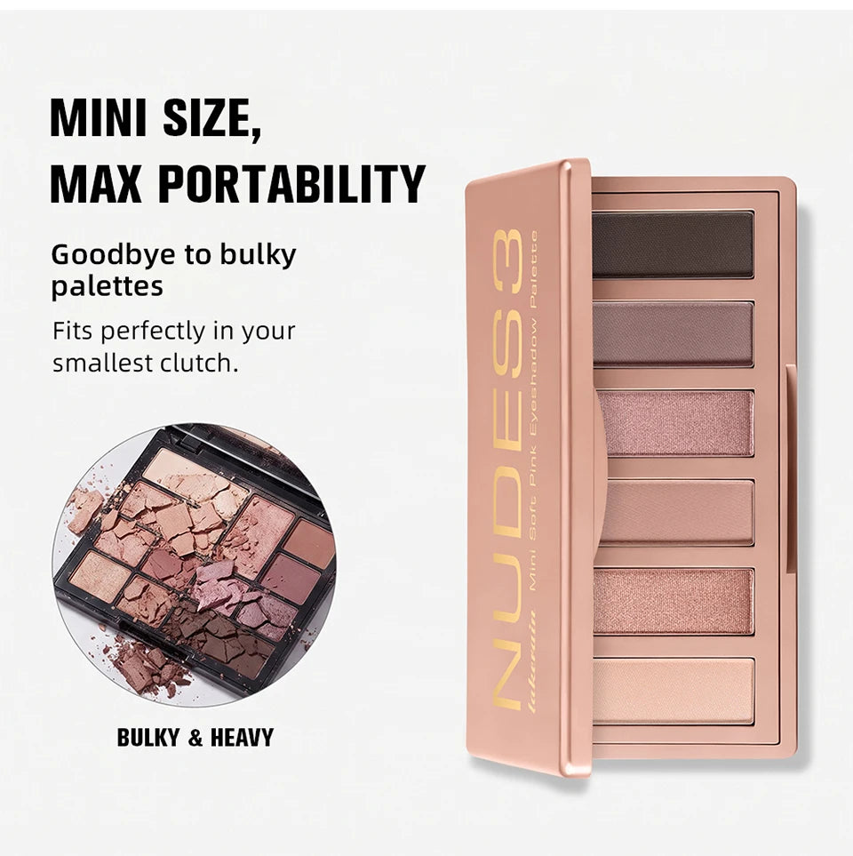 6-Color Soft Pink Neutral Eyeshadow Palette