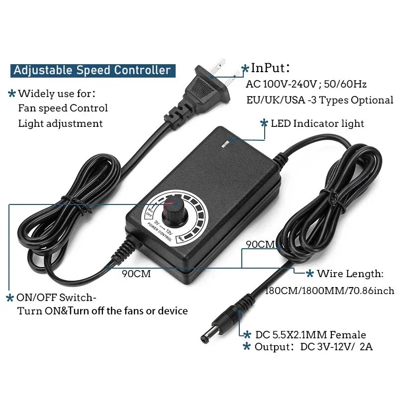 Multifunctional High-Speed Cooling Fan with Adjustable Speed Control - 5