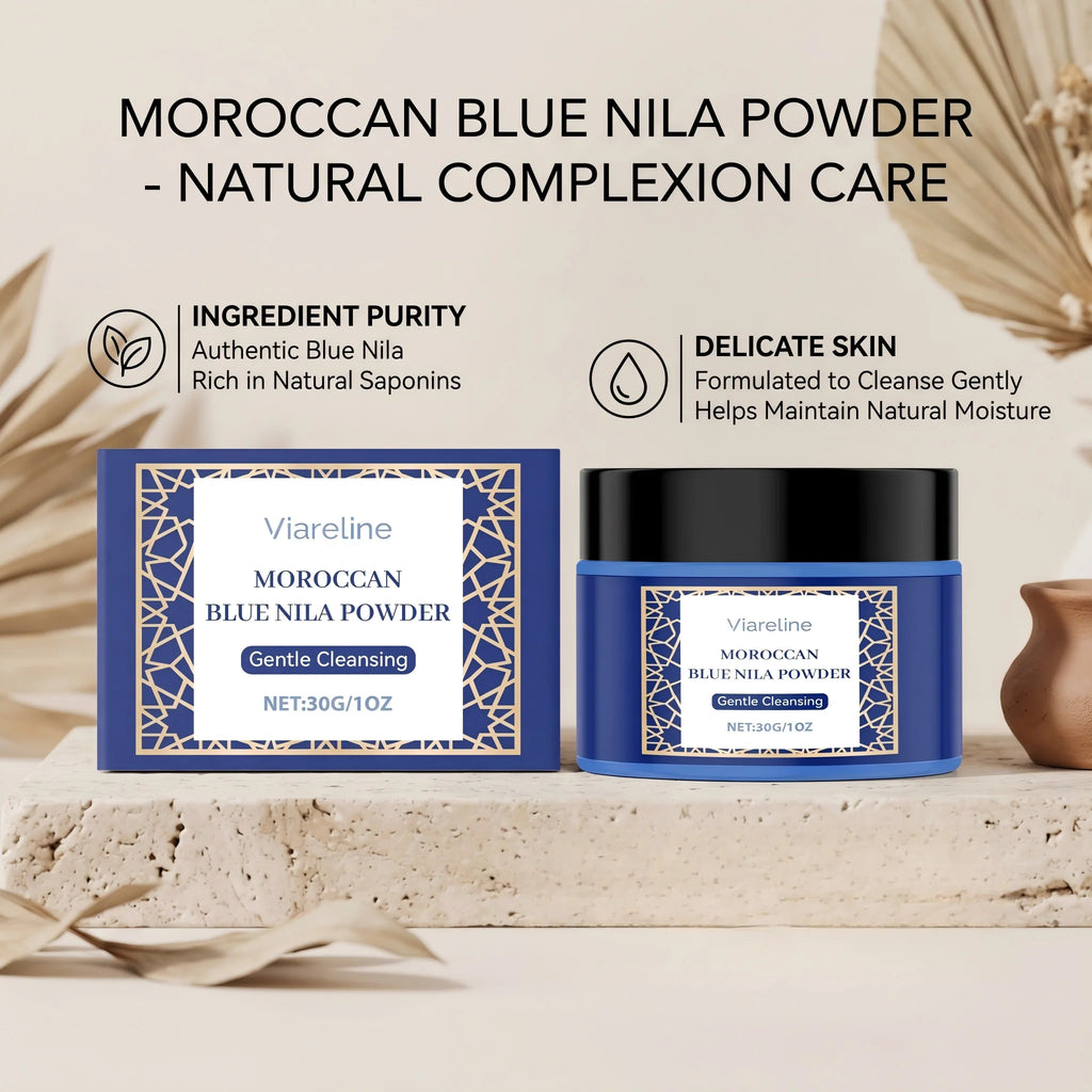 Moroccan Blue Nila Face Mask Powder for Brightening and Exfoliation