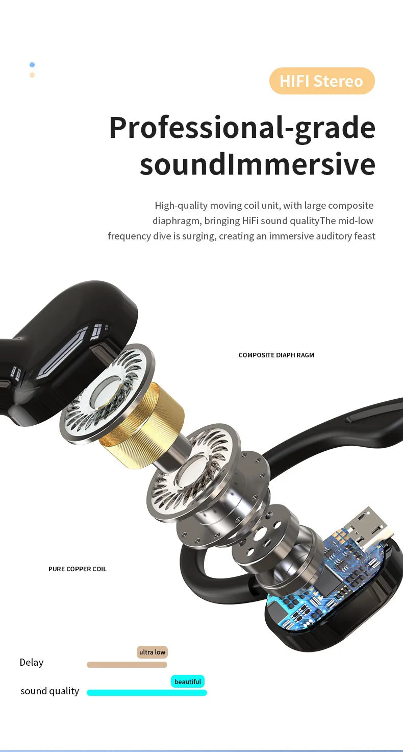 Wireless Ear-Hook Bluetooth Headset for Sports and Business