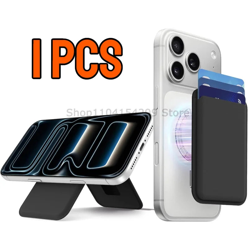 Magnetic Phone Wallet Case with Integrated Stand for MagSafe
