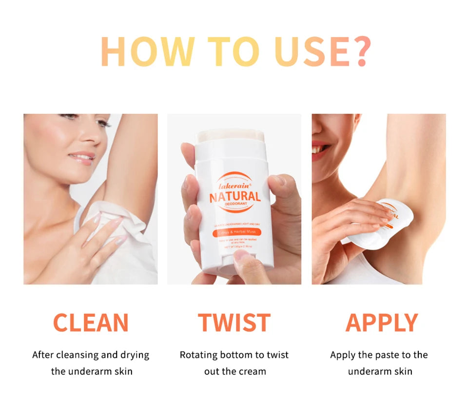 Natural Long-Lasting Solid Deodorant Stick for Freshness