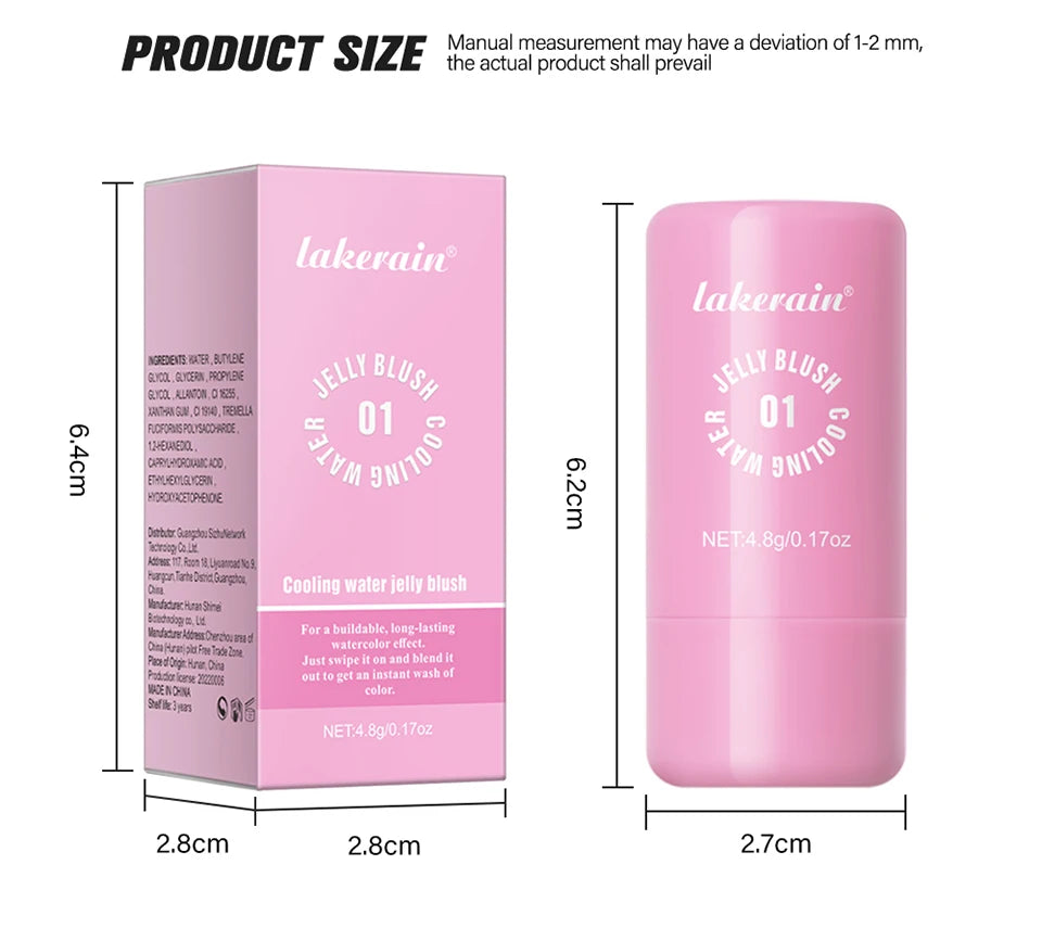 Cooling Water Jelly Tint Stick for Cheeks and Lips