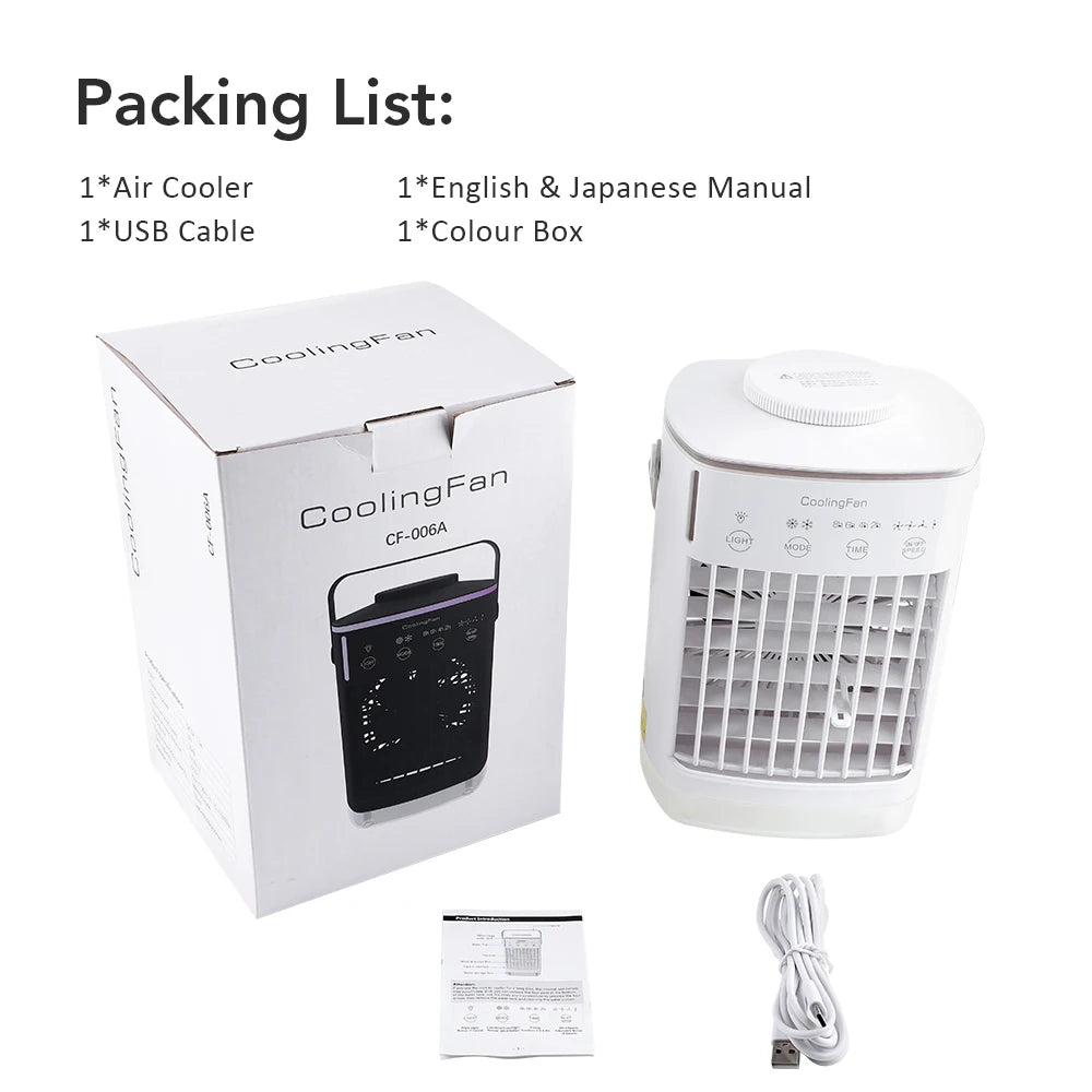 3-in-1 Portable Desktop Air Cooler and Humidifier Fan - 15