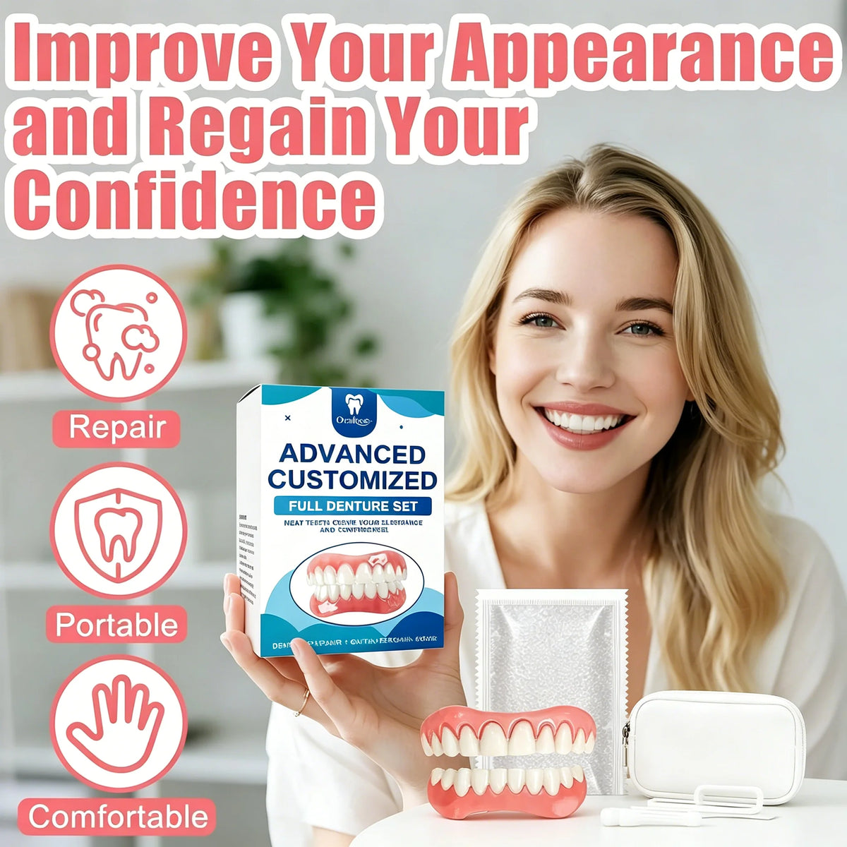 Realistic Temporary Denture Set for Confident Smile