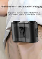 Portable Rechargeable Camping Fan with Night Light and Power Bank
