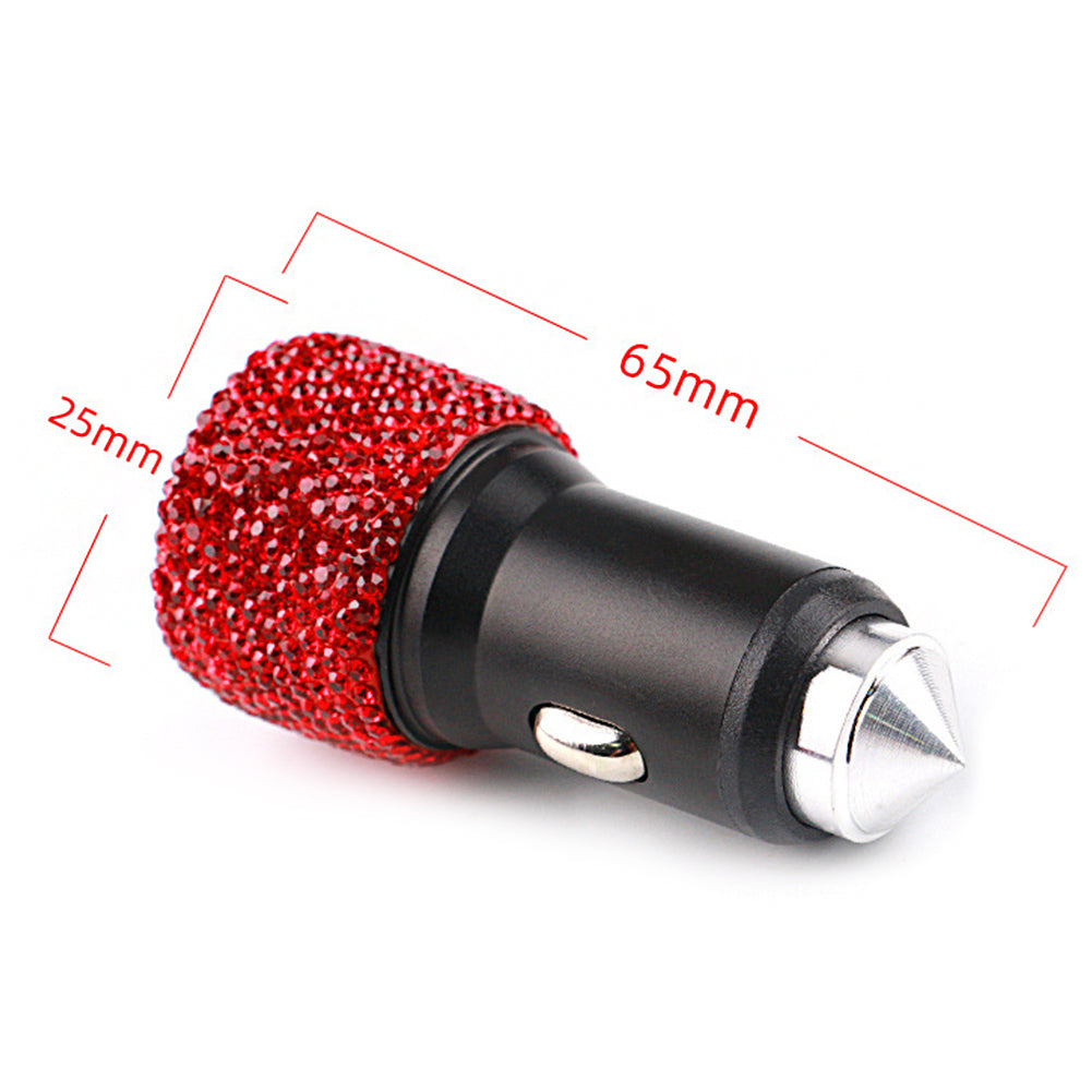 Dual Port Rhinestone USB Car Charger