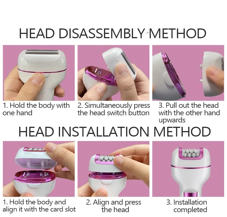 3-in-1 Rechargeable Electric Hair Remover and Shaver for Women - 17