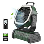 Portable LED Camping Fan with 20000mAh Battery and Remote