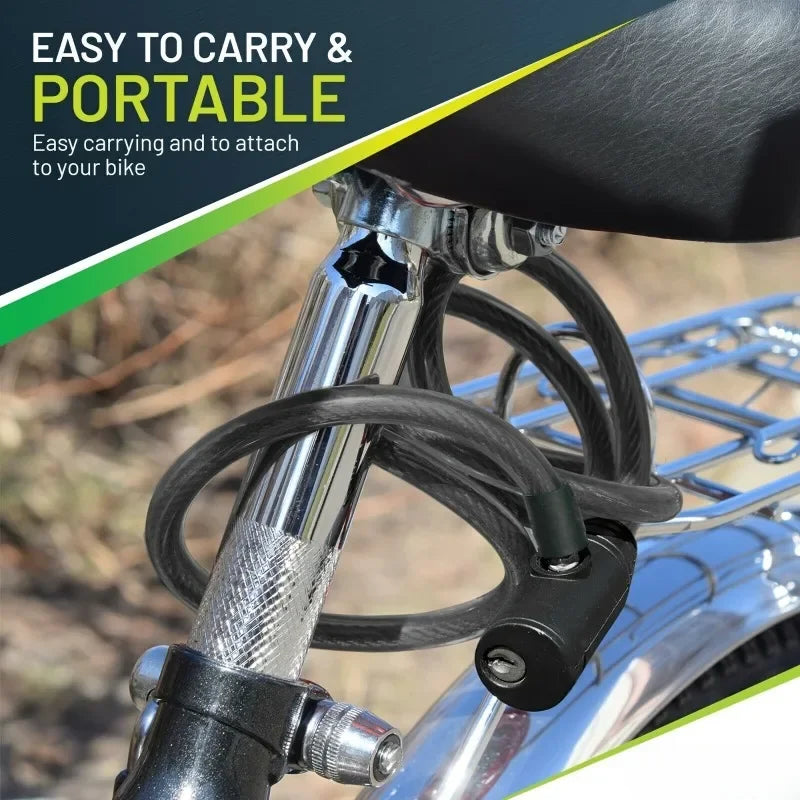 Heavy Duty Anti-Theft Steel Cable Bike Lock - 3