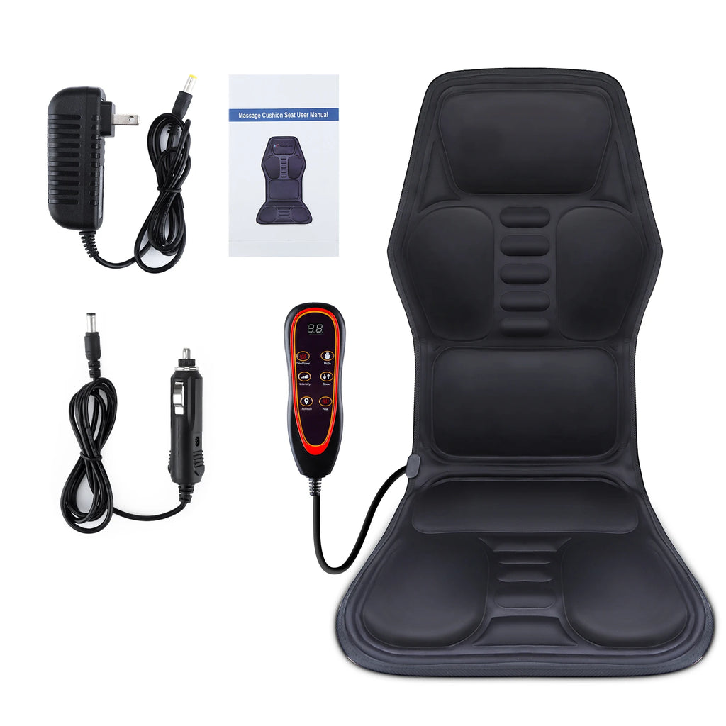 Full-Body Electric Heated Massage Chair Cushion for Home and Car