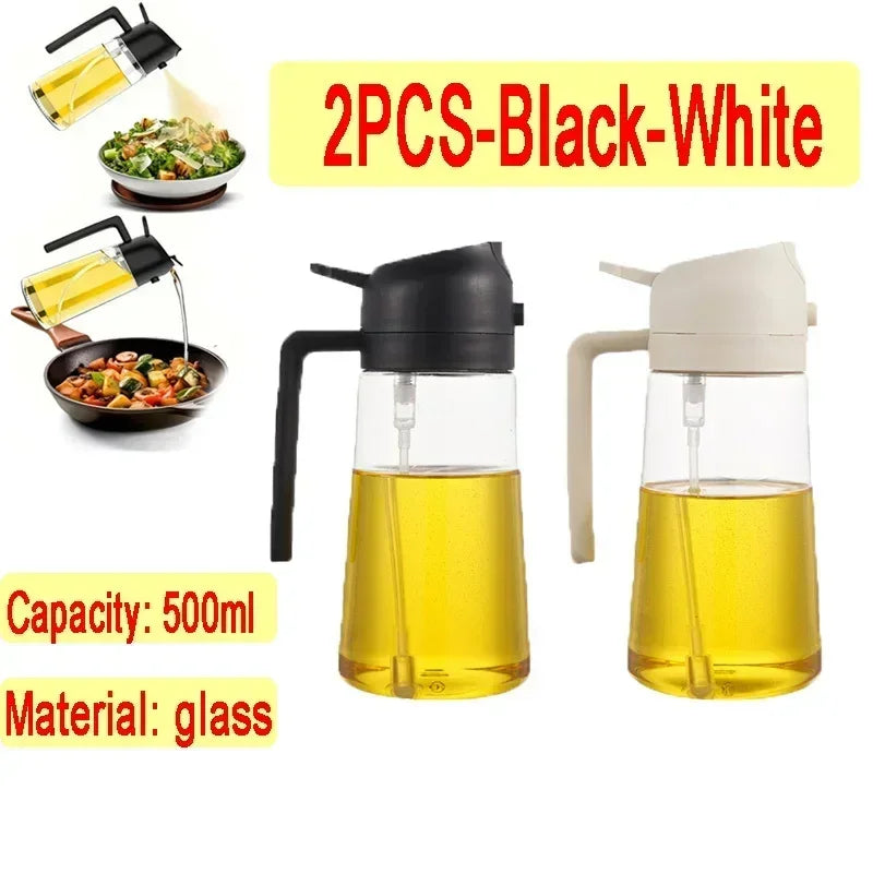 2-in-1 Glass Oil Dispenser and Spray Bottle