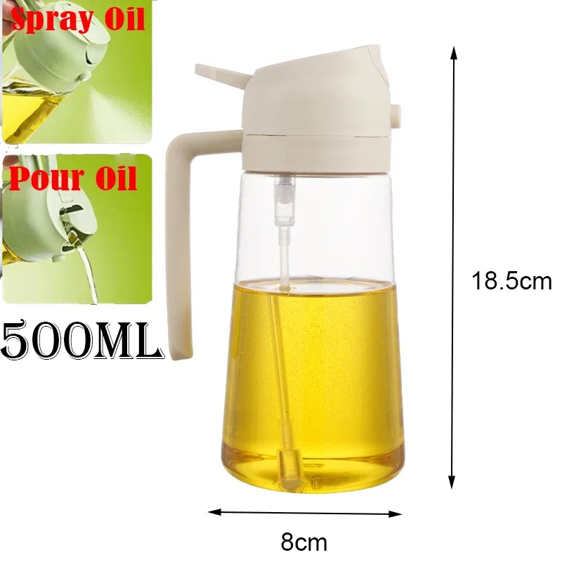 2-in-1 Dual Oil Pouring and Spraying Dispenser Bottle