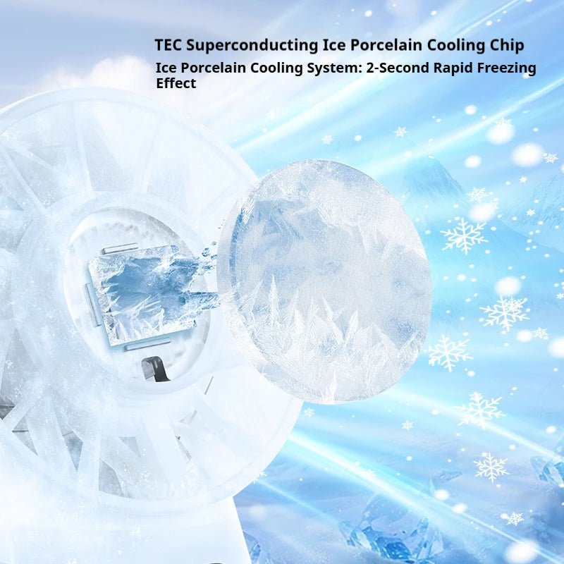 Portable Handheld Ice Cooling Fan with Digital Display