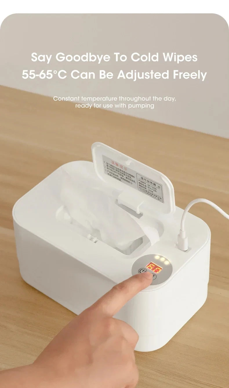 Portable Baby Wipe Warmer with LED Temperature Display - 15