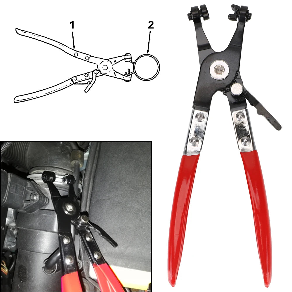 Heavy-Duty Swivel Jaw Car Hose Clamp Pliers for Auto Repair - 4