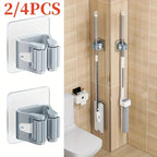 Self-Adhesive Wall-Mounted Mop and Broom Organizer