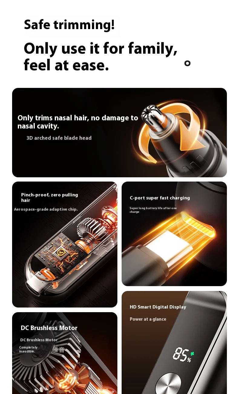Rechargeable Electric Nose and Ear Hair Trimmer