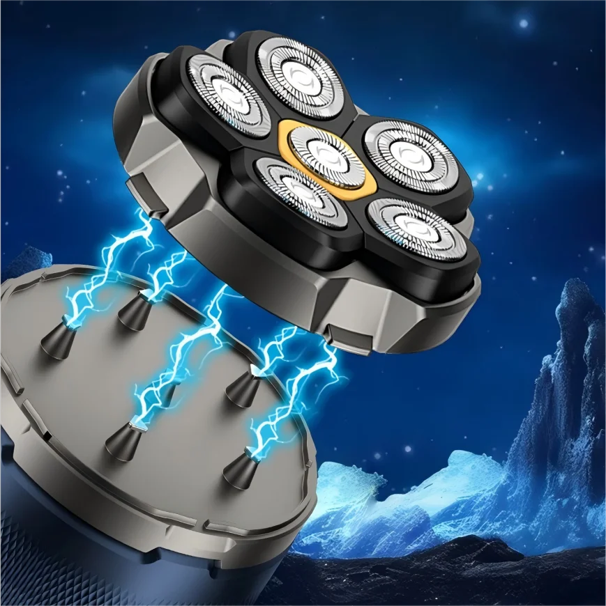6D Electric Rotary Head Shaver for Men