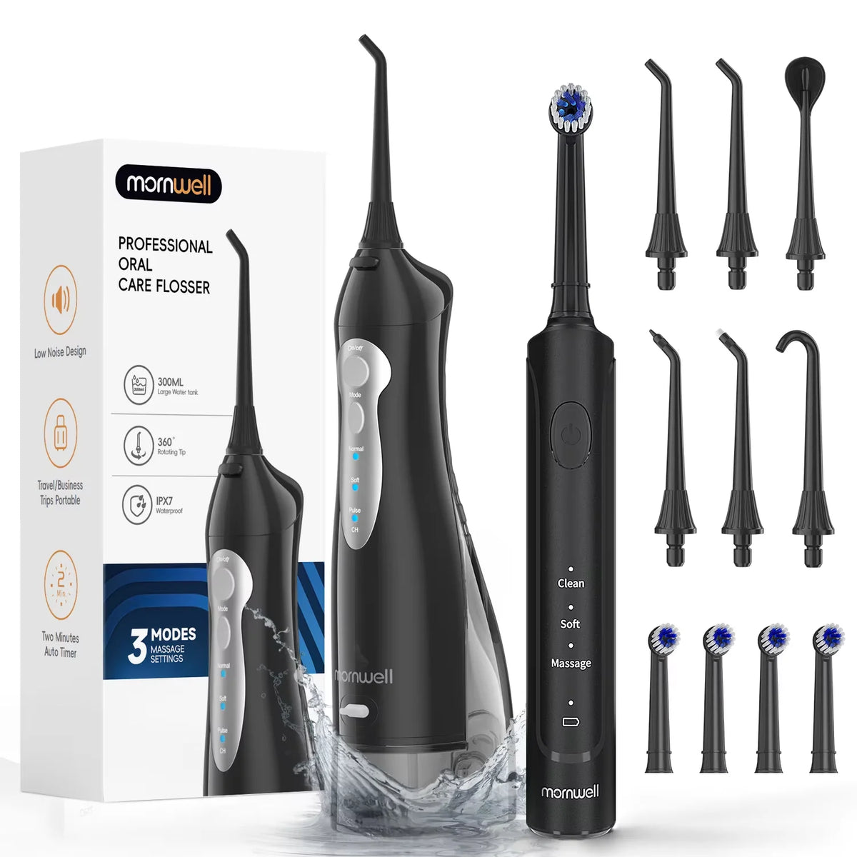 Portable Electric Water Flosser and Toothbrush Oral Care Set