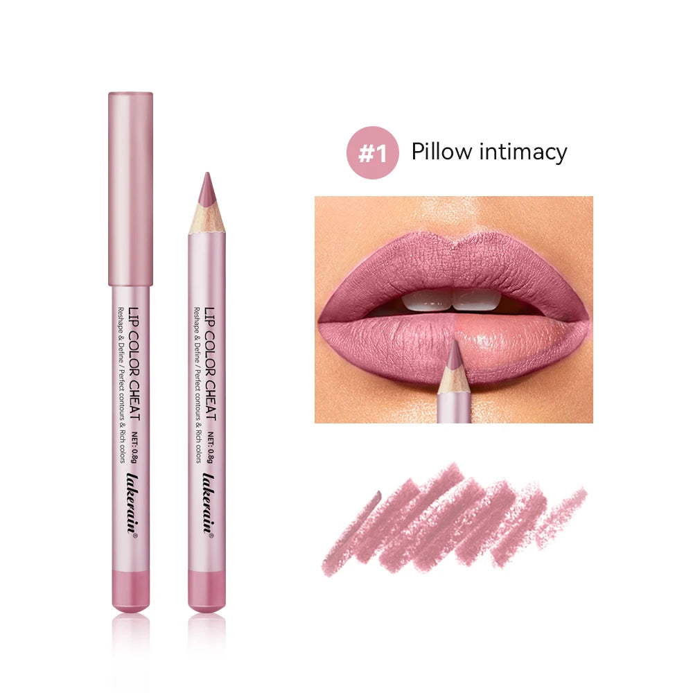 Waterproof Matte Lip Liner Pencil Set for Defined Lips - 24