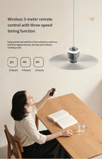 Portable Rechargeable Ceiling Fan with LED Light for Camping