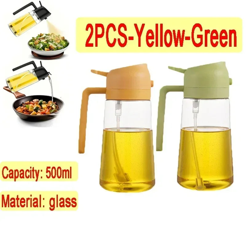 2-in-1 Glass Oil Dispenser and Spray Bottle