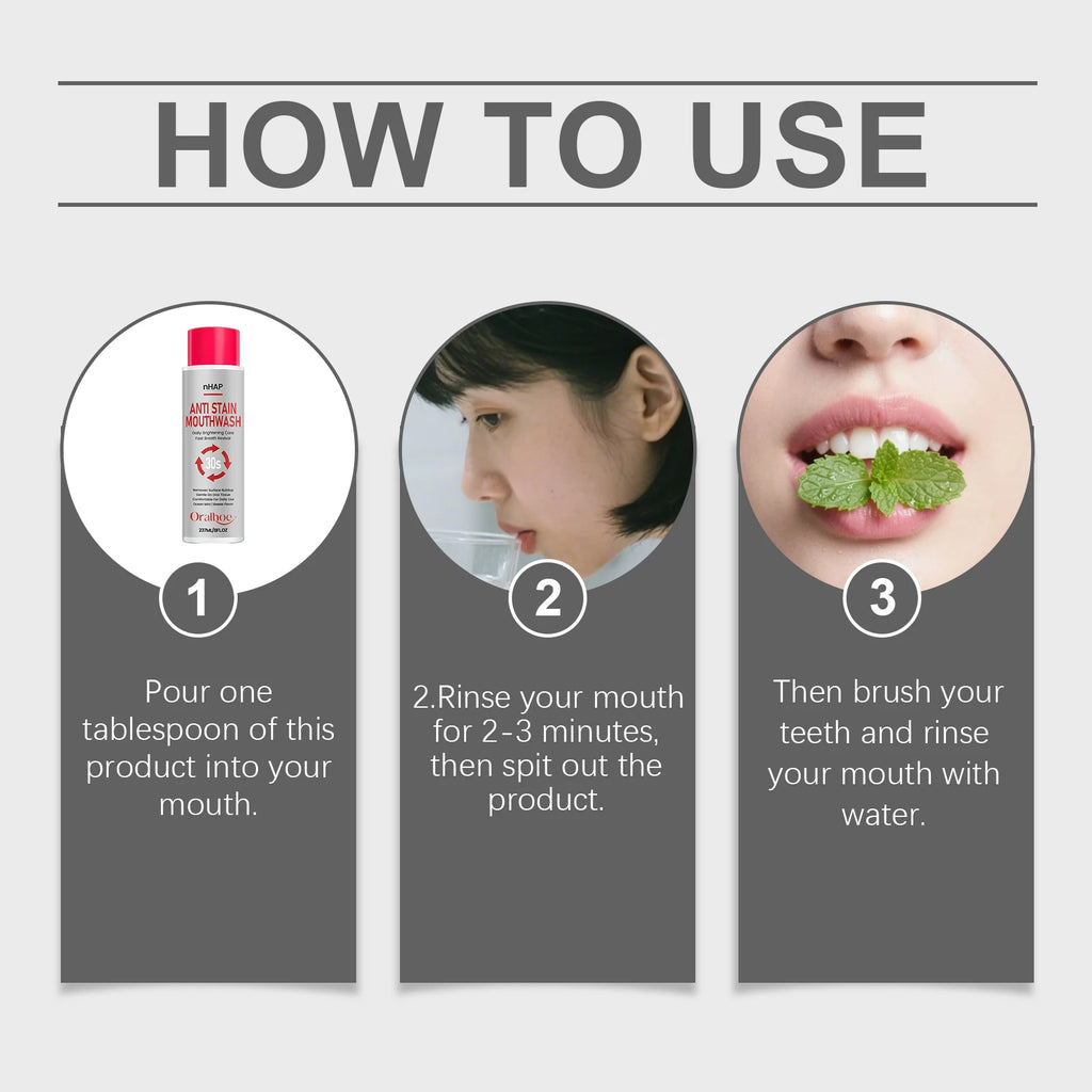 Anti-Stain Teeth Whitening Mouthwash for Fresh Breath