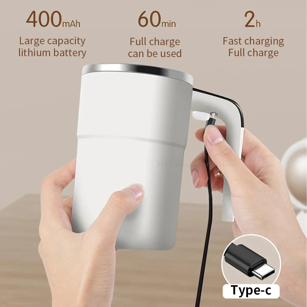 Automatic Magnetic Self-Stirring Coffee Mug with Temperature Display