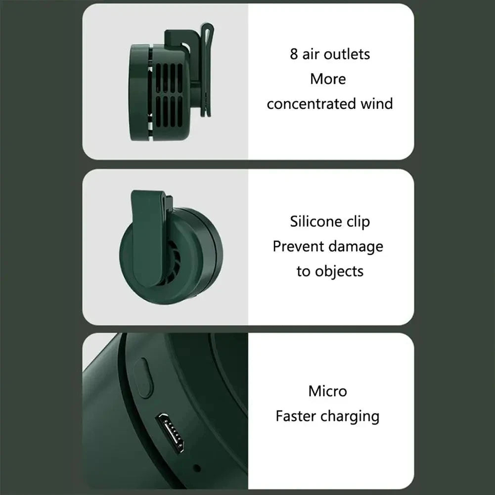 Portable Waist Clip Cooling Fan for Outdoor Activities