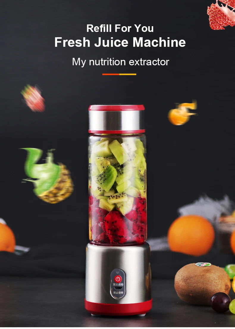 Portable Electric USB Rechargeable Fruit Juicer Blender Cup