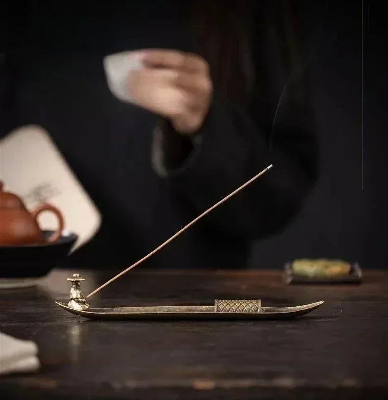 Ancient Style Boat Incense Stick Holder for Aromatherapy