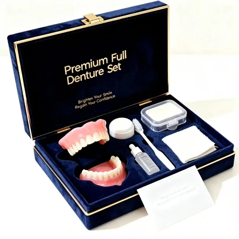 Instant Realistic Cosmetic Denture Set for Upper and Lower Teeth - 12