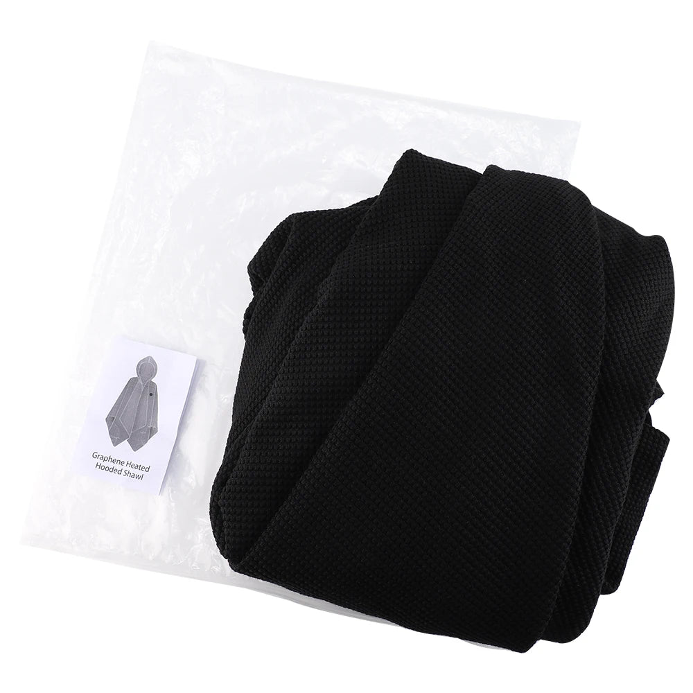 USB Heated Hooded Shawl Wearable Graphene Blanket - 18
