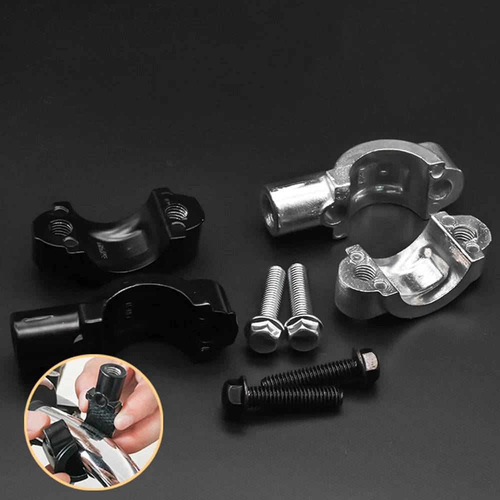 Motorcycle Handlebar Mirror Mount Clamp Set