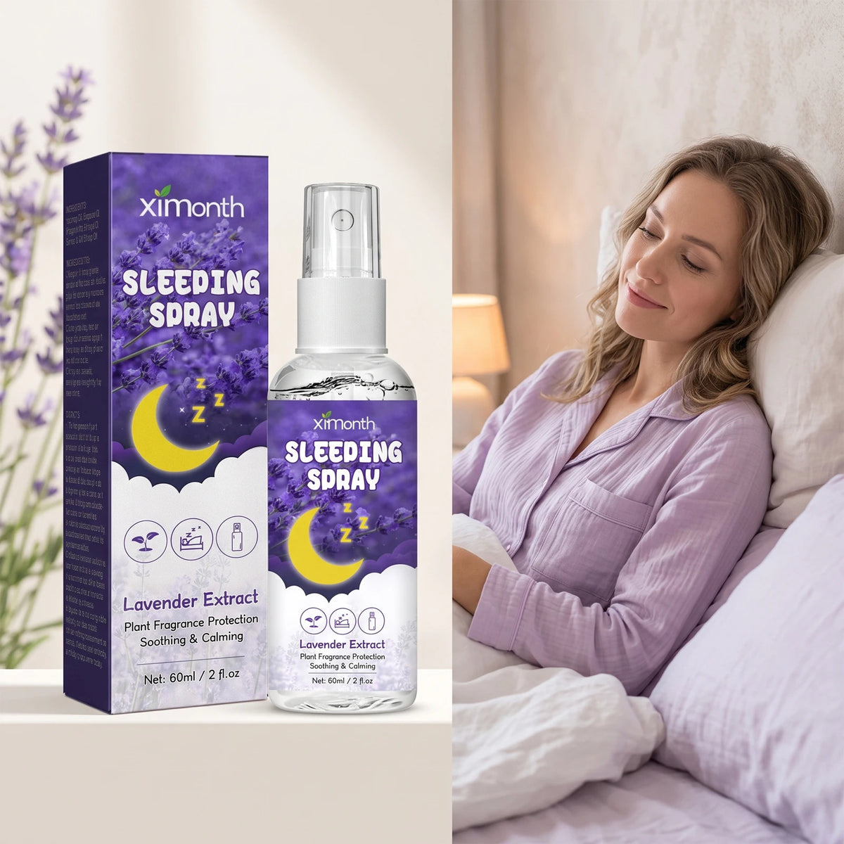 Lavender Calming Sleep Spray for Anxiety and Relaxation