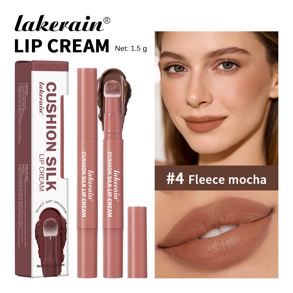 2-in-1 Waterproof Lip Cream and Blush with Air Cushion Applicator