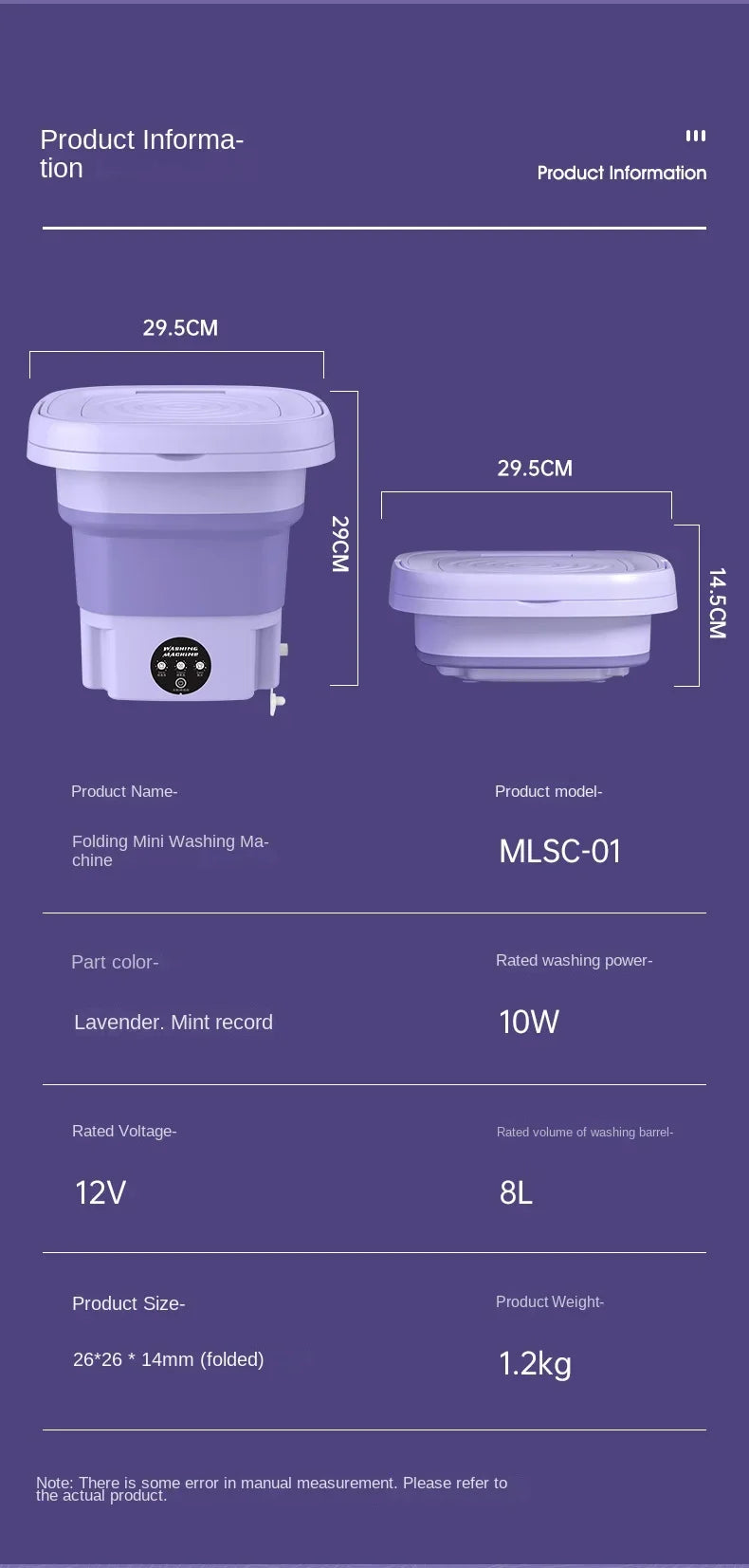 Portable Folding Washing Machine for Underwear and Socks