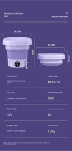 Portable Folding Washing Machine for Underwear and Socks