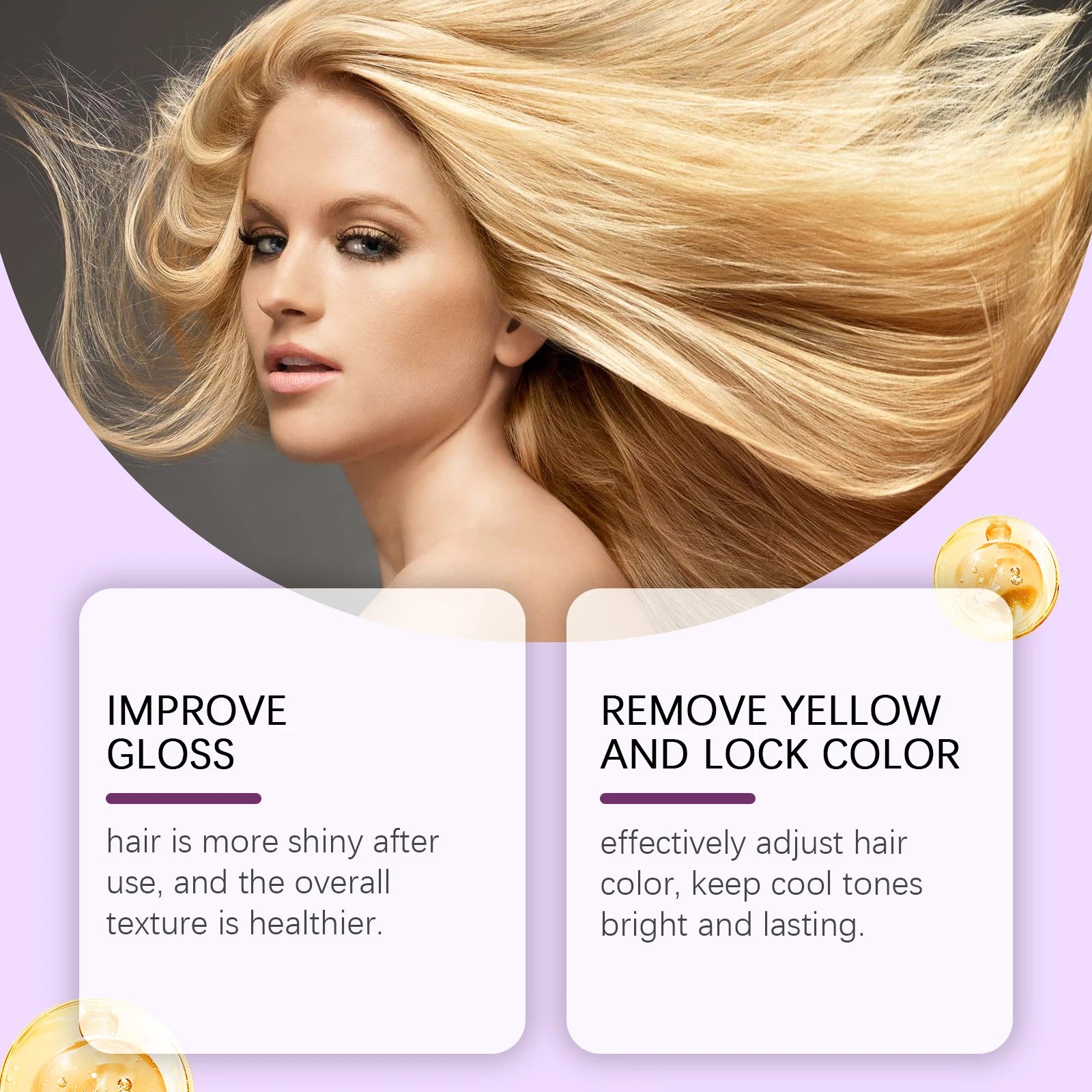 Purple Hair Mask and Shampoo Set for Color Protection - 3