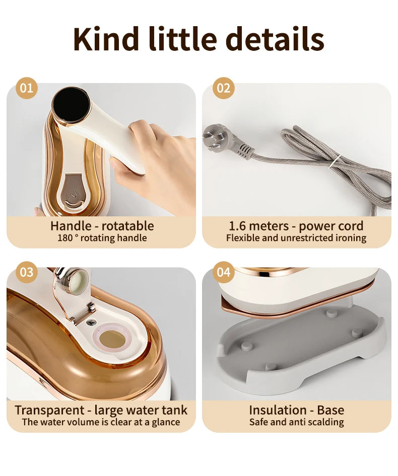 Portable Handheld Garment Steamer for Home and Travel