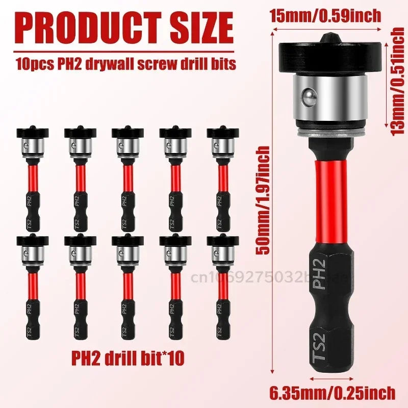 Magnetic Drywall Screw Setter and Positioning Drill Bit