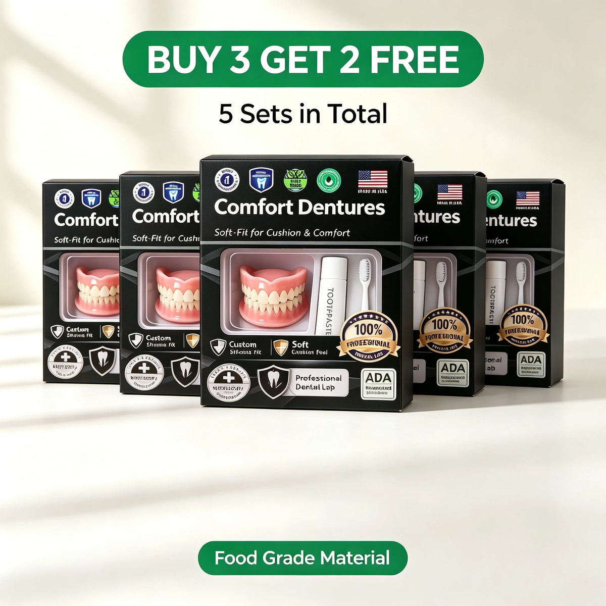 Moldable Silicone Instant Smile Denture Set
