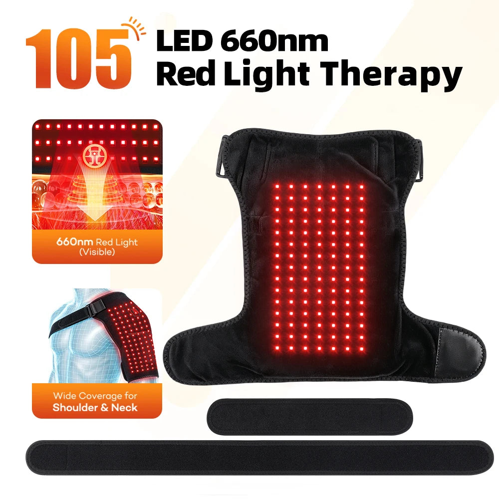 Red Light Heated Shoulder Massage Wrap for Pain Relief