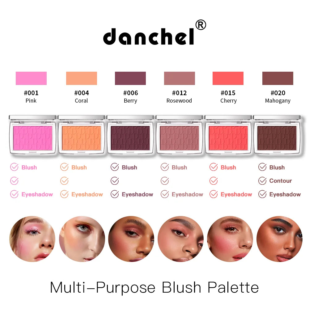 Matte Embossed Blush Palette with Professional Makeup Brush - 3