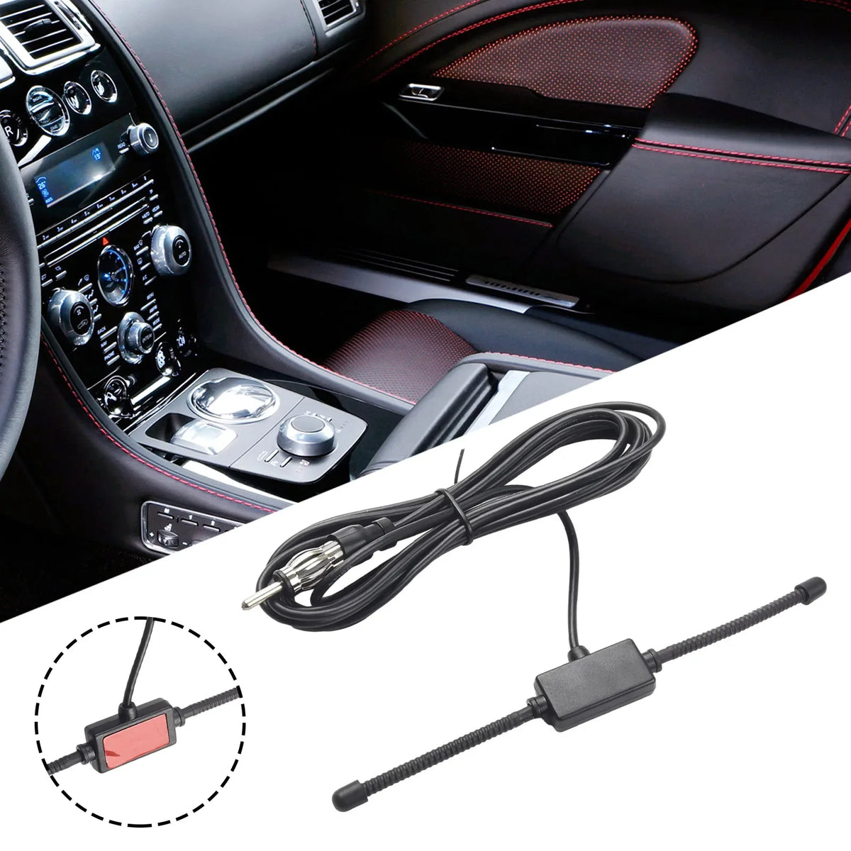 Universal Adhesive Car FM Radio Antenna for Stereo Receivers