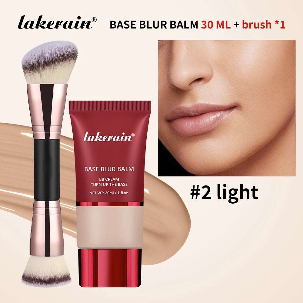 Matte Liquid Foundation and Dual-Ended Makeup Brush Set - 23
