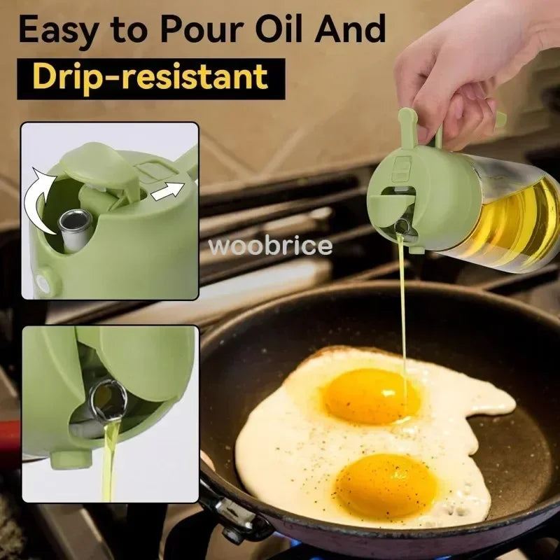2-in-1 Glass Oil Dispenser and Spray Bottle