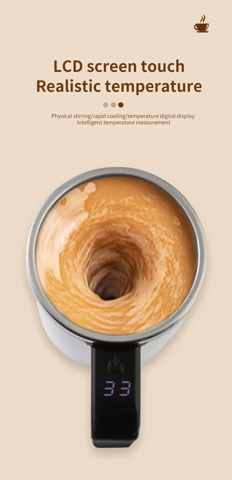 Automatic Self-Stirring Temperature Display Mug