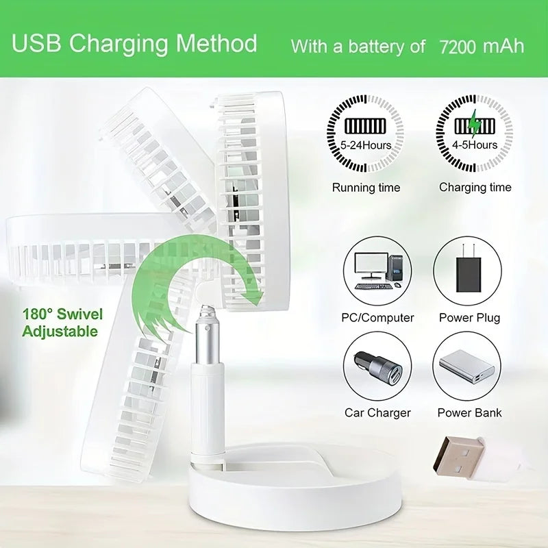 Portable Retractable Folding Desk and Floor Fan - 13